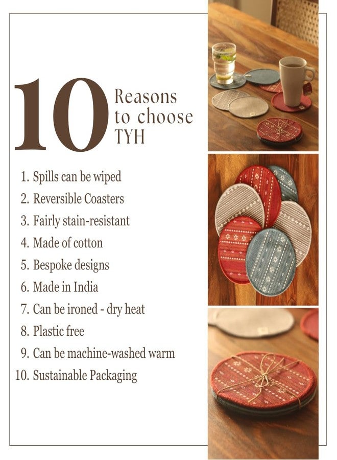 THE YARD HOUSE Wipeable Reversible Cotton Coasters (Model 3) - Image 2